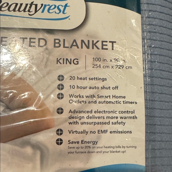 Beautyrest Luxury Heated Blanket - Blue - Picture 2 of 2